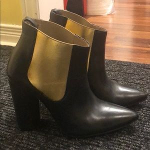Black with Gold Detail Booties